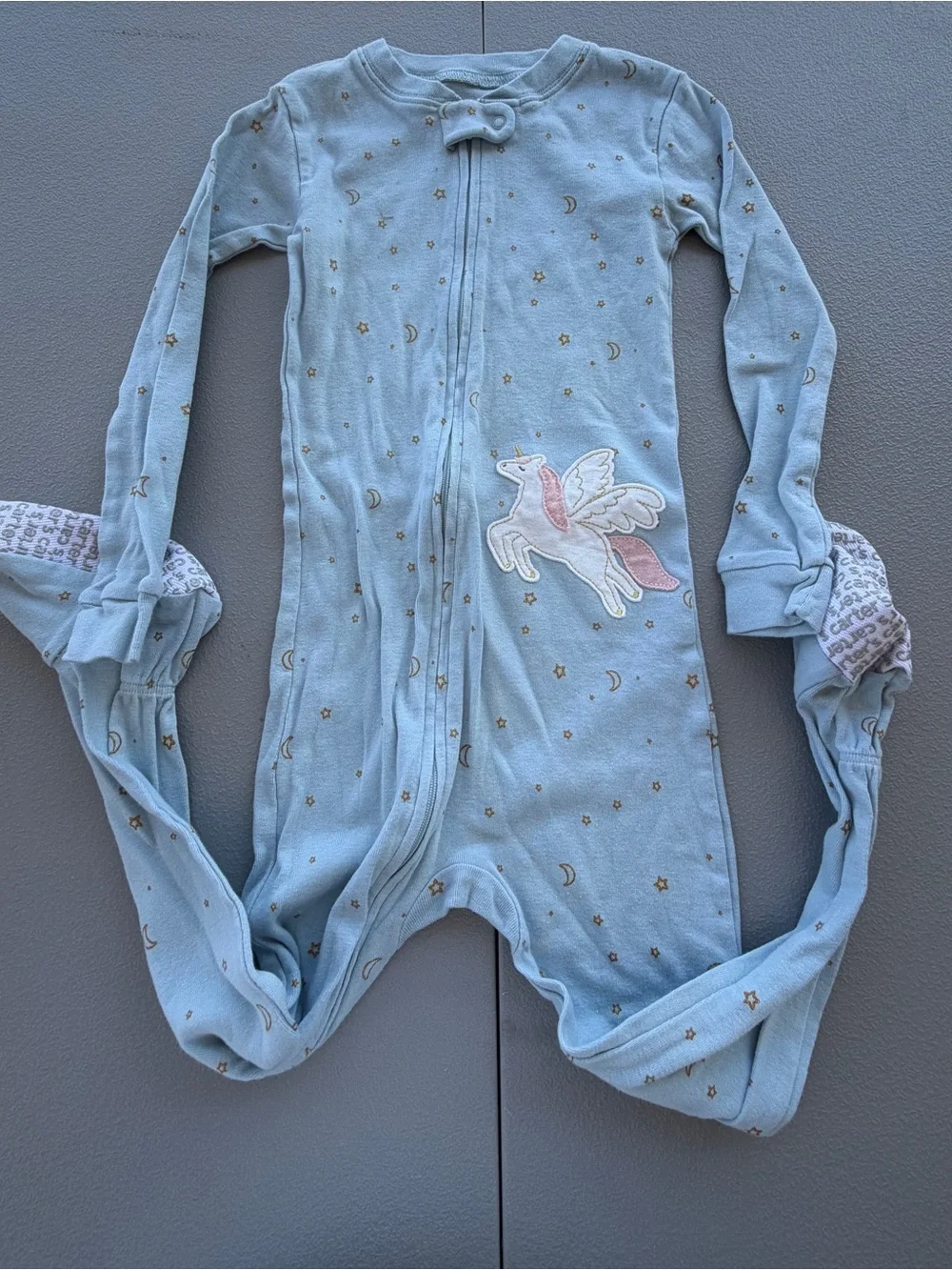 Carter's Light Blue Pegasus Footed One-Piece Pajamas